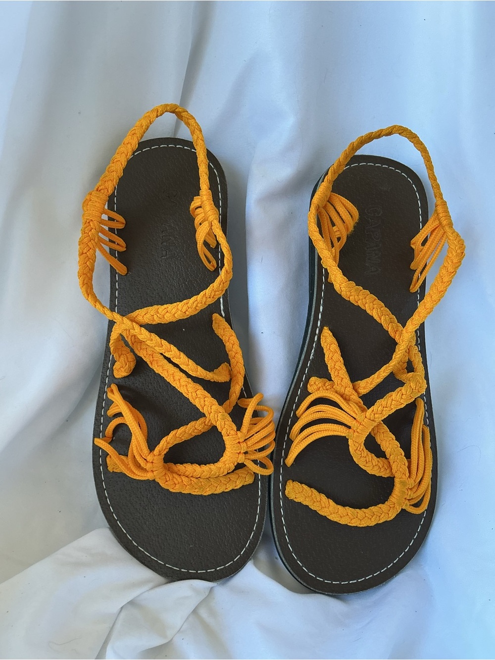 Cabana Braided Lace-Up Sandals — Women's Orange Strappy Summer Sandals